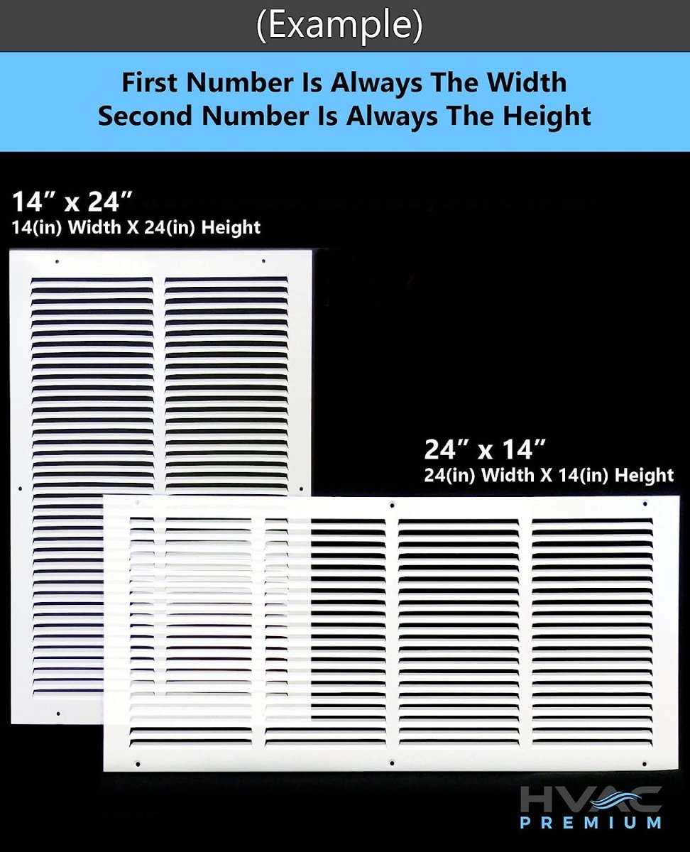 34"W X 20"H [Duct Opening] Steel Air Vent Return Grille - HVAC VENT DUCT COVER DIFFUSER - [Outer Dimensions: 35.75"W X 21.75"H] - HVAC PremiumRG3420 HP