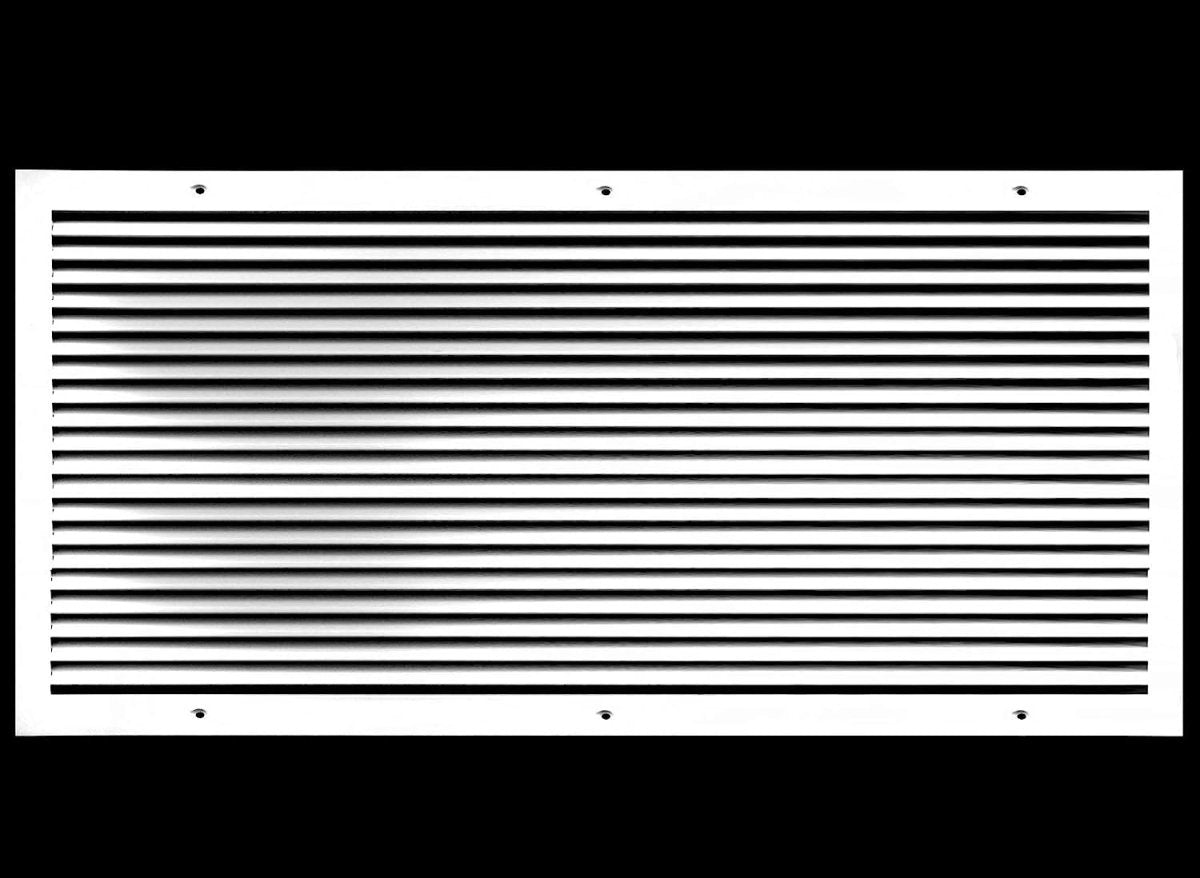 36"W X 14"H [Duct Opening] ALUMINUM RETURN GRILLE - Easy Air Flow - Linear Bar Grilles [Outer Dimensions: 31.875"W X 7.875"H] - HVAC PremiumRG3614AL