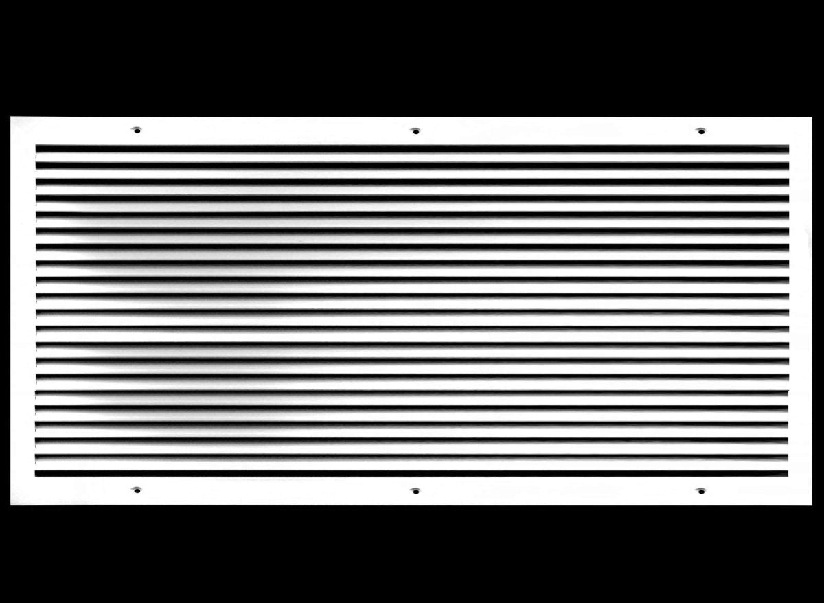 36"W X 18"H [Duct Opening] ALUMINUM RETURN GRILLE - Easy Air Flow - Linear Bar Grilles [Outer Dimensions: 37.875"W X 19.875"H] - HVAC PremiumRG3618AL