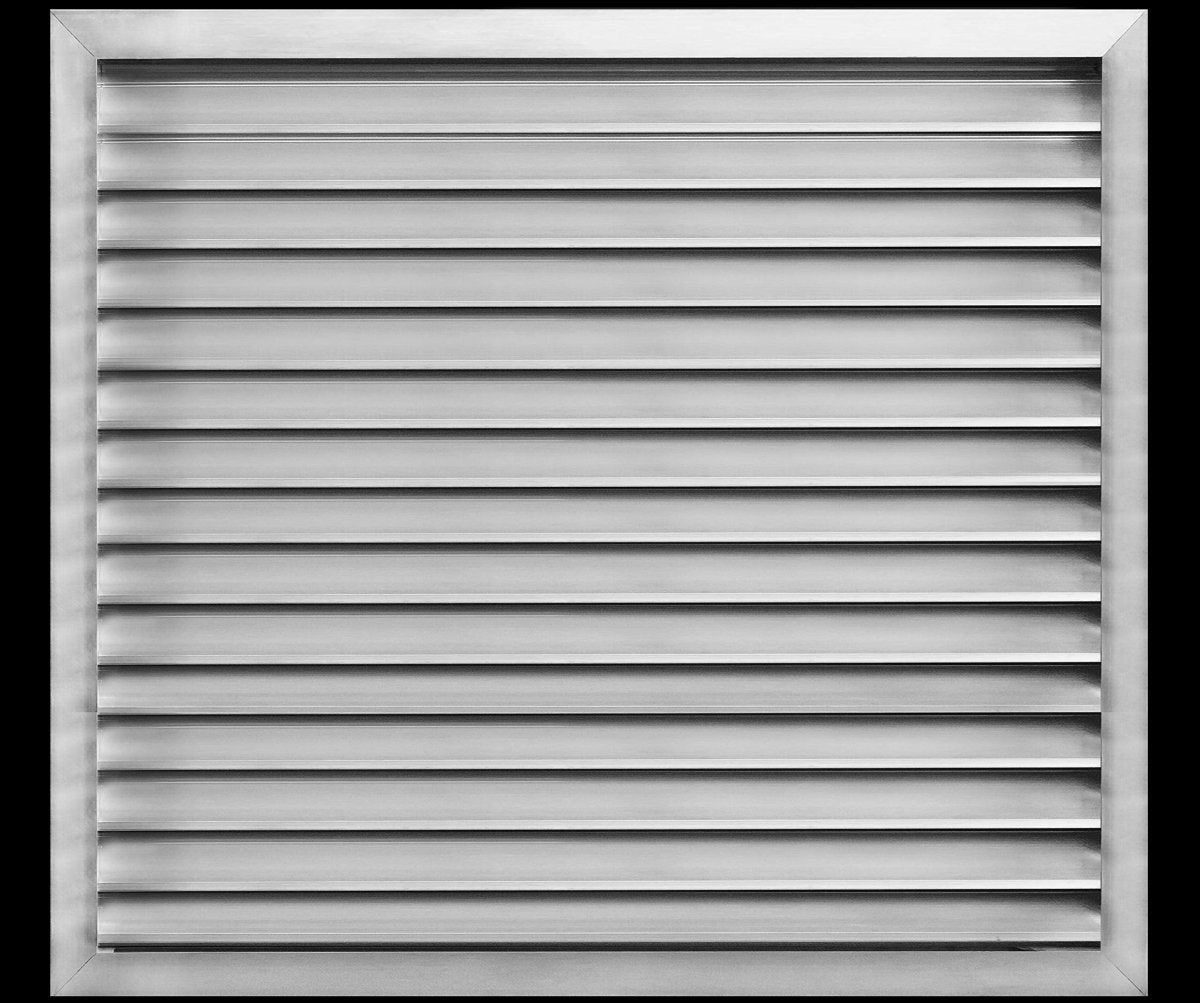 36"w X 30"h Aluminum Exterior Gable Louver Vent for Walls & Crawlspace - Weather - Resistant Air Grille with Screen Mesh - [Outer Dimensions 37.75"w x 31.75"h] - HVAC PremiumLO3630