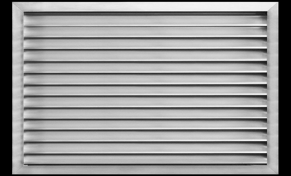 36"w X 34"h Aluminum Exterior Gable Louver Vent for Walls & Crawlspace - Weather - Resistant Air Grille with Screen Mesh - [Outer Dimensions 37.75"w x 35.75"h] - HVAC PremiumLO3634