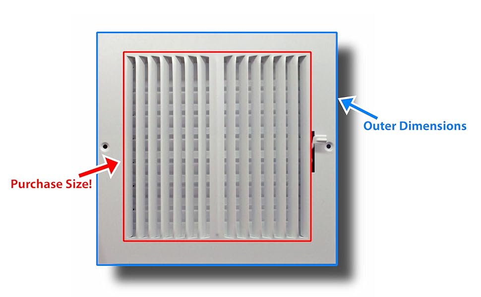 38&quot;W X 14&quot;H [Duct Opening] ALUMINUM RETURN GRILLE - Easy Air Flow - Linear Bar Grilles [Outer Dimensions: 39.875&quot;W X 15.875&quot;H] - HVAC PremiumRG3814AL