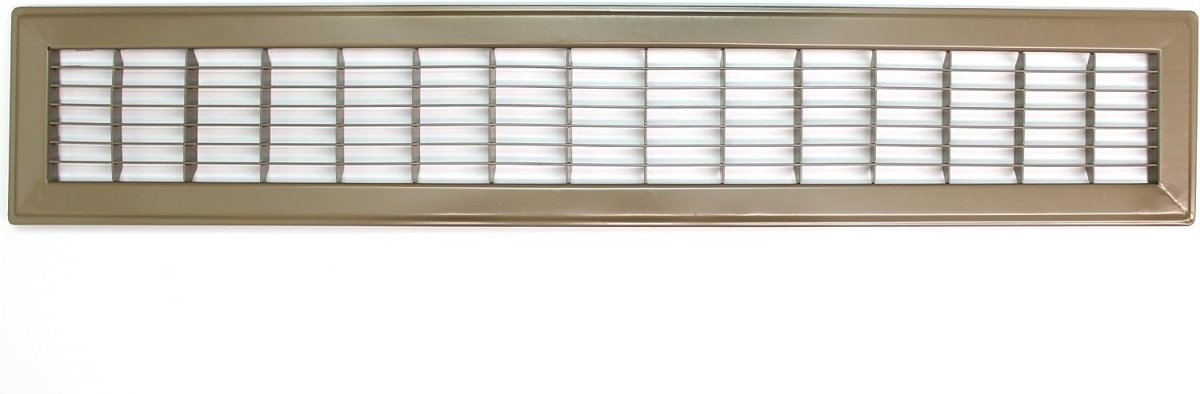 4" X 24" or 24" x 4" Heavy Duty Floor Grille - Fixed Blades Air Grille - Brown [Outer Dimensions: 5.75 X 25.75] - HVAC PremiumMFFG424 - 1