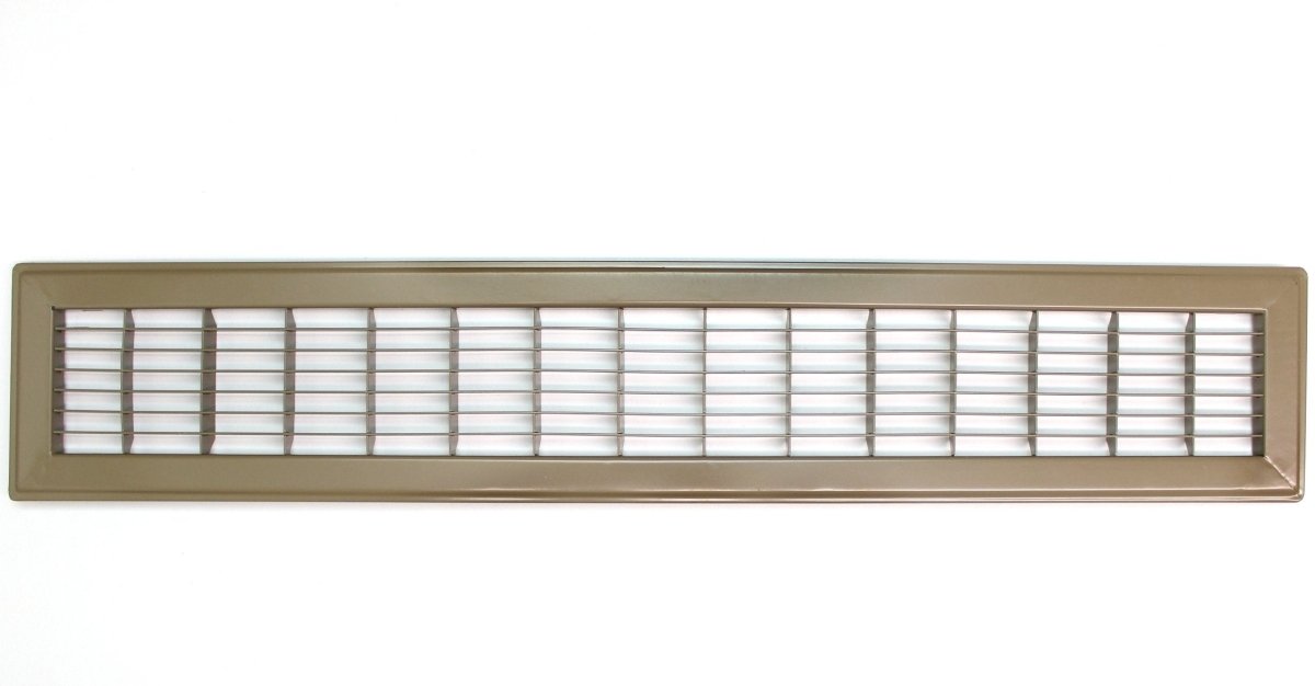 4" X 30" Or 30" X 4" Heavy Duty Floor Grille - Fixed Blades Air Grille - Brown [Outer Dimensions: [5.75 X 31.75] - HVAC PremiumMFFG430 - 1