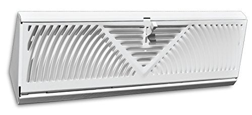 15" Corner Baseboard Grille - White - HVAC Corner Vent Cover