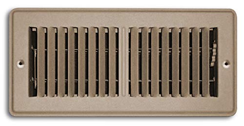 10" X 6" Mobile Home RV Floor Register Vent Grille with Back Dampers - Fixed Blades - 2 way Deflection - Brown