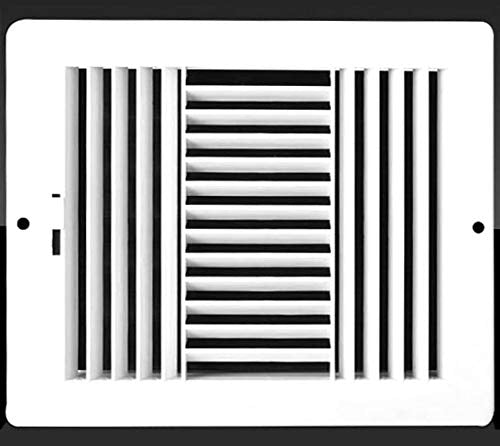 10"W X 6"H [Duct Opening] Never Rust Plastic 3-Way-Vertical Air Supply Register - HVAC Vent Duct Grille - Off White [Outer Dimensions: 11.75"W X 7.75"H]