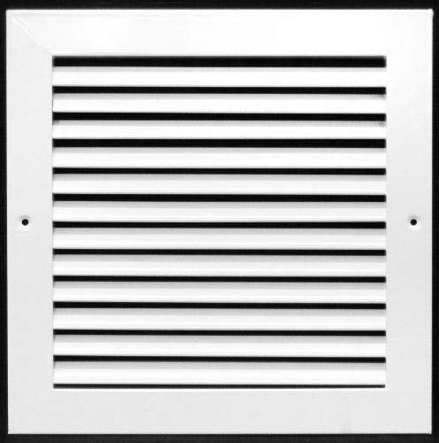 8"W X 8"H [Duct Opening] ALUMINUM RETURN GRILLE - Easy Air Flow - Linear Bar Grilles [Outer Dimensions: 9.875"W X 9.875"H]