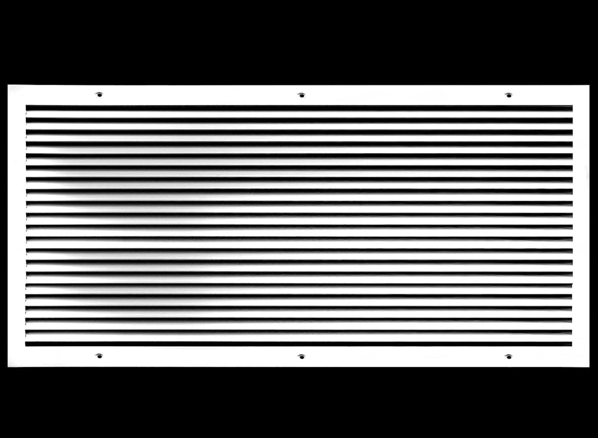 48"W X 24"H [Duct Opening] ALUMINUM RETURN GRILLE - Easy Air Flow - Linear Bar Grilles [Outer Dimensions: 49.875"W X 25.875"H] - HVAC PremiumRG4824AL