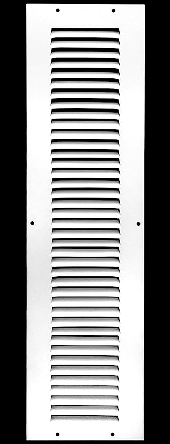 4"W X 24"H [Duct Opening] Steel Air Vent Return Grille - HVAC VENT DUCT COVER DIFFUSER - [Outer Dimensions: 5.75"W X 25.75"H] - HVAC PremiumRG424 HP