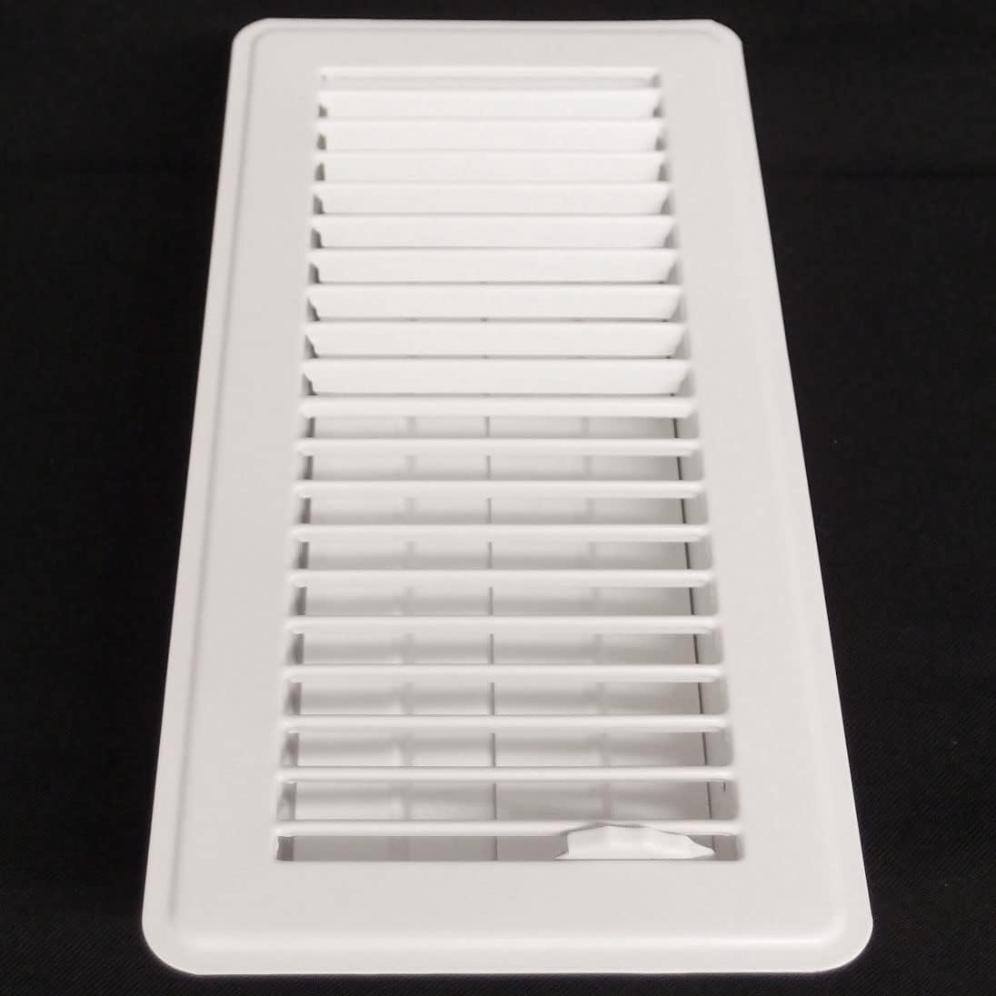 2&quot; X 10&quot; Floor Register with Louvered Design - Heavy Duty Rigid Floor Air Supply with Damper &amp; Lever - White