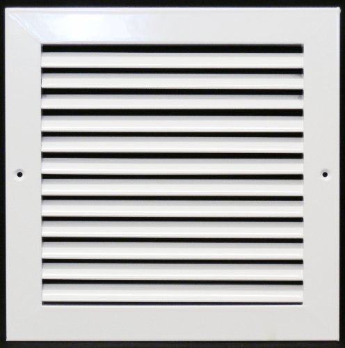 10"W X 10"H [Duct Opening] ALUMINUM RETURN GRILLE - EASY AIR FLOW - LINEAR BAR GRILLES [OUTER DIMENSIONS: 11.875"W X 11.875"H]