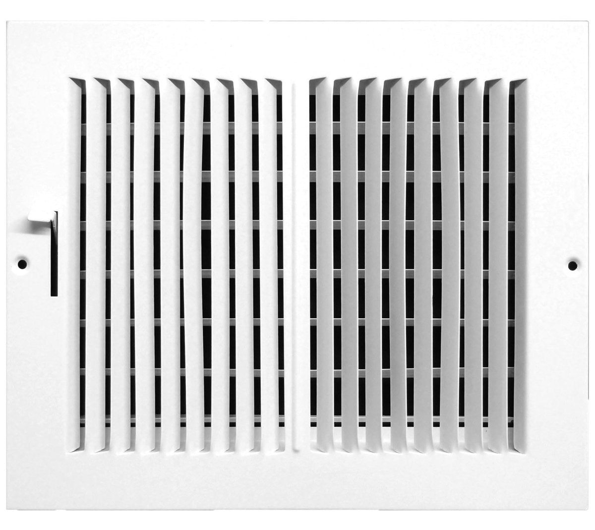 6" X 4" 2 - Way Air Supply Grille – Steel HVAC Vent Cover with Damper, Wall/Ceiling Register, White - HVAC PremiumMFSCR64W2