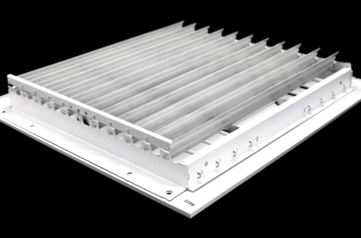 6&quot; X 6&quot; [Duct Opening] 4 - Way Air Vent Adjustable Aluminum Curved Blades Integral Multi - Shutter Damper HVAC Diffuser [Outer Dimensions: 7.75&quot;W X 7.75&quot;H] - HVAC PremiumMFACRA66W4
