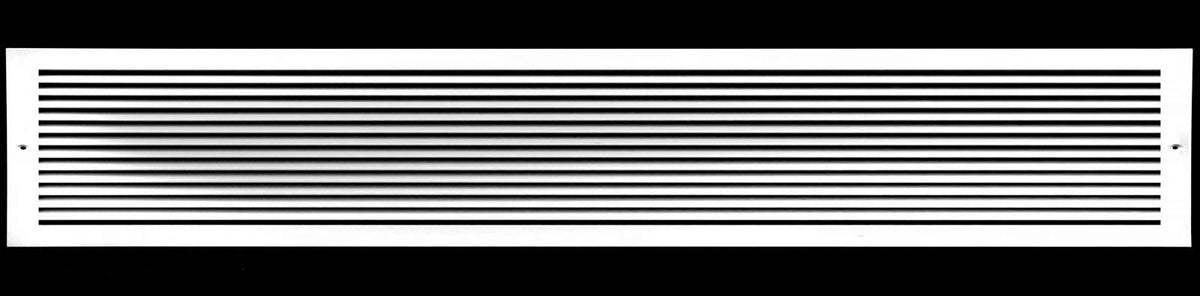 36"W X 6"H [Duct Opening] ALUMINUM RETURN GRILLE - Easy Air Flow - Linear Bar Grilles [Outer Dimensions: 37.875"W X 7.875"H]