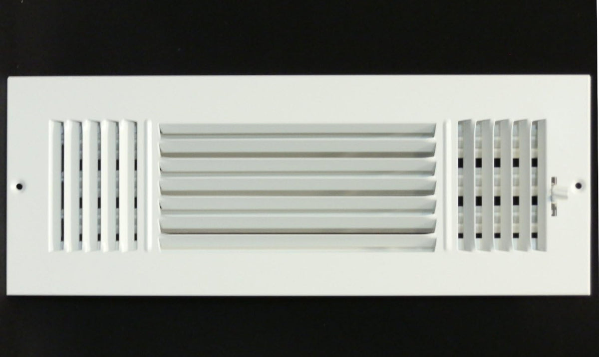 14&quot; X 6&quot; 3-Way AIR SUPPLY GRILLE - DUCT COVER &amp; DIFFUSER - Flat Stamped Face