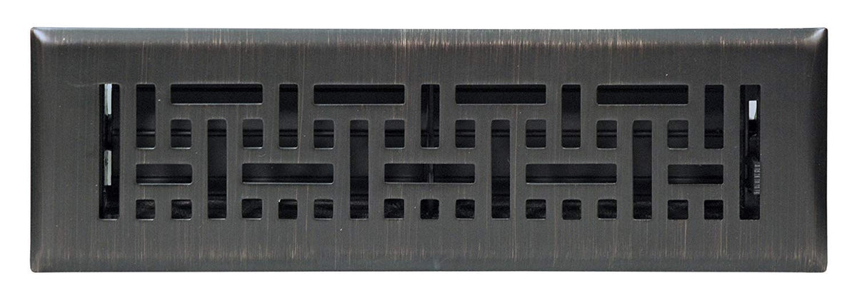 4" X 12" Modern Victorian Floor Register Grille With Dampers - Decorative Grate - HVAC Vent Duct Cover - Matte Black