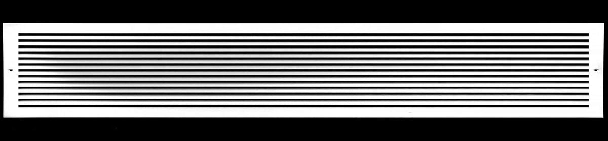 30"W X 6"H [Duct Opening] ALUMINUM RETURN GRILLE - Easy Air Flow - Linear Bar Grilles [Outer Dimensions: 31.875"W X 7.875"H]