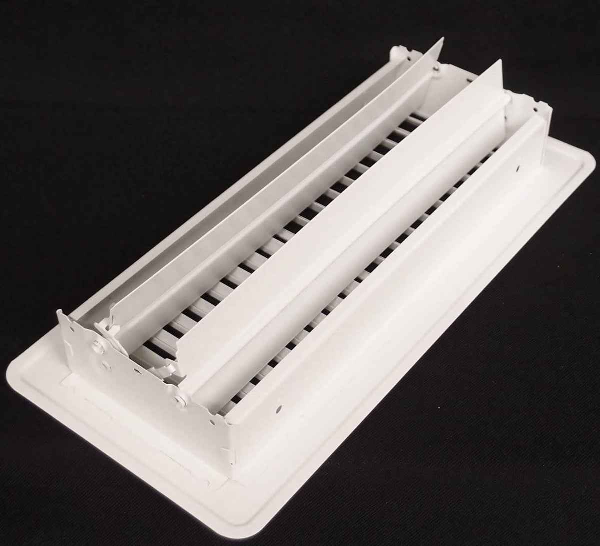 2&quot; X 14&quot; Floor Register with Louvered Design - Fixed Blades Return Supply Air Grill - with Damper &amp; Lever - White