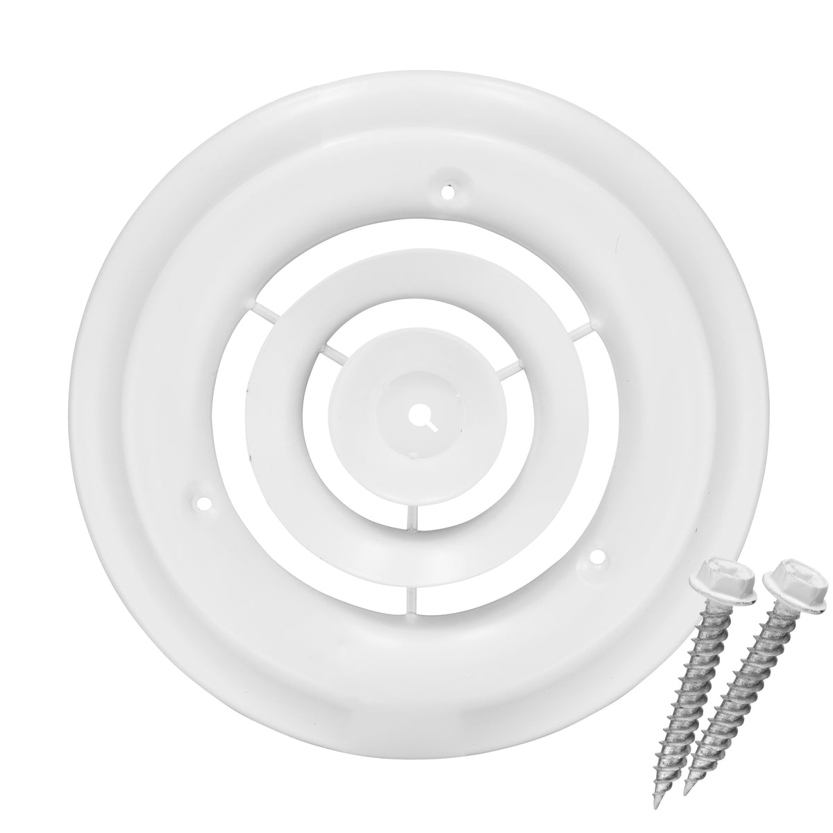 8&quot; [Duct Opening] Round Ceiling Diffuser - Easy Air Flow - HVAC Vent Duct Cover [White] - [Total Outer Dimensions: 12&quot;]