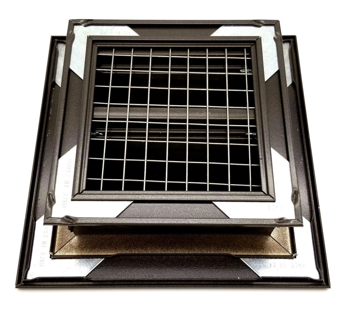 12&quot;w X 12&quot;h Brown-Aluminum Outdoor Weather Proof Louvers - Rain &amp; Waterproof Air Vent With Screen Mesh