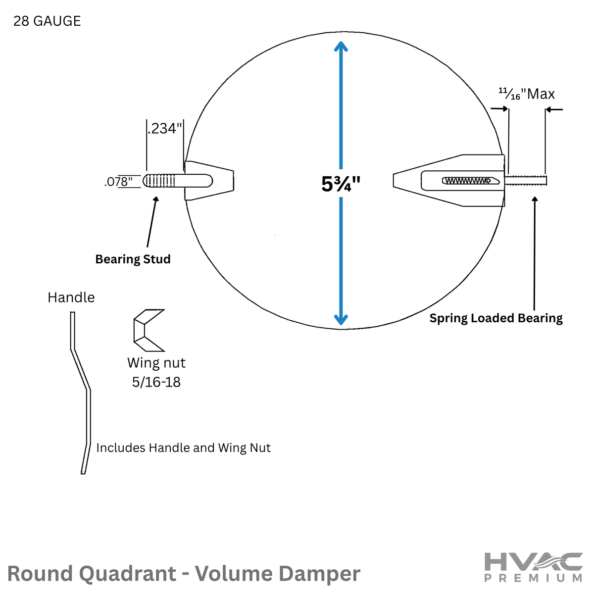HVAC Premium Round Quadrant - Volume Damper | Round Damper Ring | 6" Galvanized Steel Metal Round Duct Ring is Compatible with Duct 6"