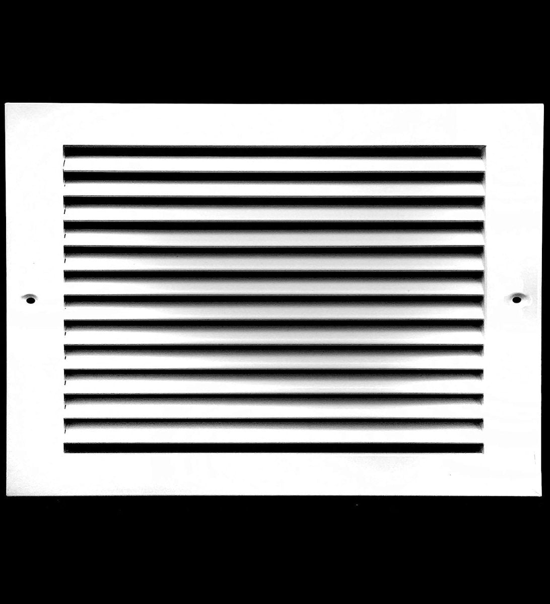 6"W X 4"H [Duct Opening] ALUMINUM RETURN GRILLE - Easy Air Flow - Linear Bar Grilles [Outer Dimensions: 7.875"W X 5.875"H] - HVAC PremiumRG64AL