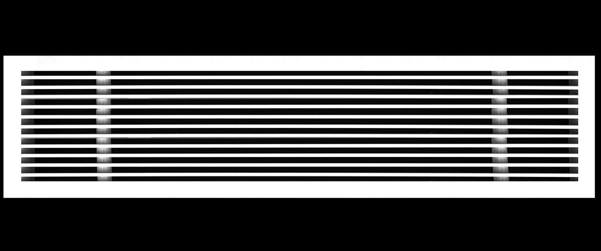 40"W X 4"H [Duct Opening] Linear Aluminum Clip-On Bar Return Air Grille [Outer Dimensions: 41.25"W x 5.25"H]