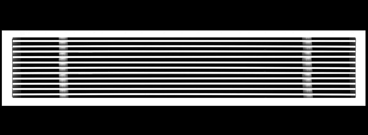 48"W X 6"H [Duct Opening] Linear Aluminum Clip-On Bar Return Air Grille [Outer Dimensions: 49.25"W x 7.25"H]