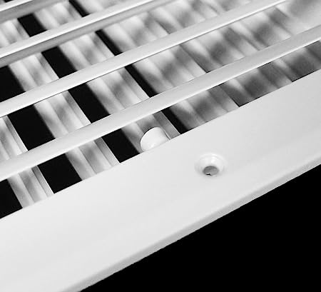 12&quot; x 6&quot; - 1-Way Air Vent - Adjustable Aluminum Curved Blades - Integral Multi-Shutter Damper - HVAC Grille