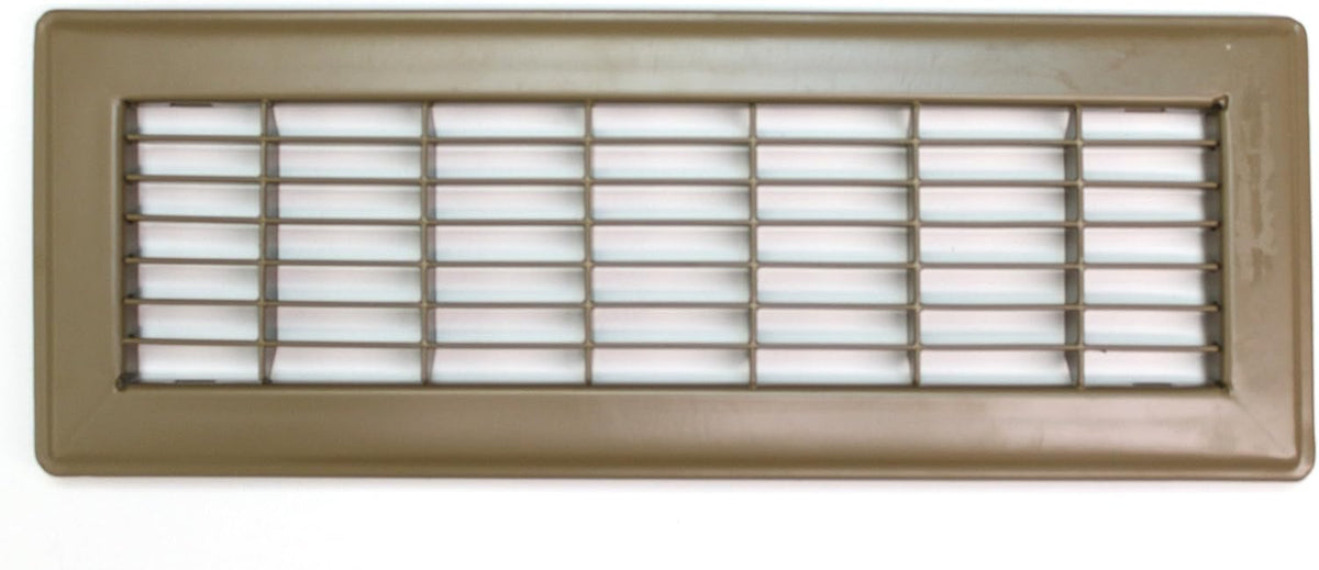 6&quot; X 14&quot; or 14&quot; x 6&quot; Heavy Duty Floor Grille - Fixed Blades Air Grille - Brown [Outer Dimensions: 7.75 X 15.75]