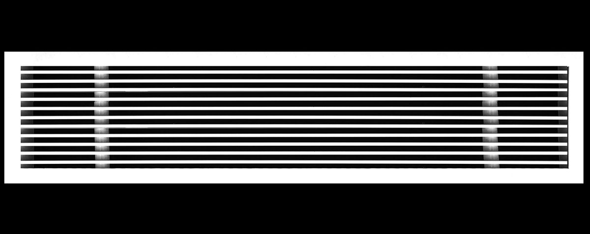 44"W X 6"H [Duct Opening] Linear Aluminum Clip-On Bar Return Air Grille [Outer Dimensions: 45.25"W x 7.25"H]