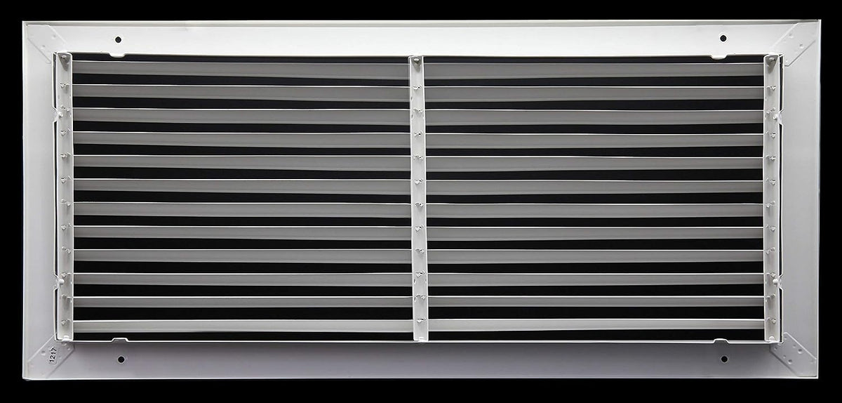 24&quot; x 8&quot; Steel Fixed Bar Return Grille - Sidewall and Ceiling
