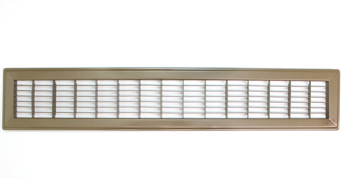 6&quot; X 36&quot; Or 36&quot; X 6&quot; Heavy Duty Floor Grille - Fixed Blades Air Grille - Brown [Outer Dimensions: 7.75 X 37.75]