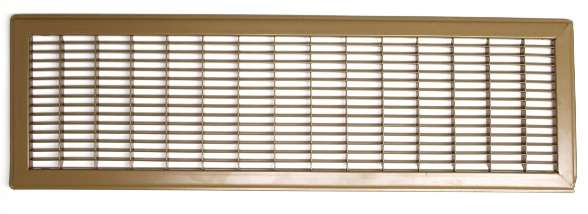 8" X 30" Or 30" X 8" Heavy Duty Floor Grille - Fixed Blades Air Grille - Brown [Outer Dimensions: 9.75 X 31.75] - HVAC PremiumMFFG830 - 1