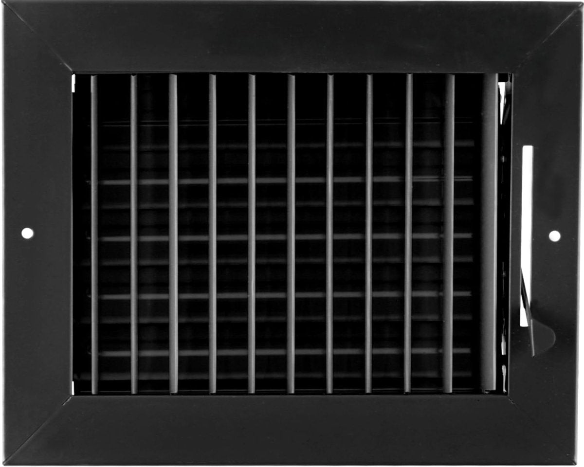 8" X 4" Adjustable AIR Supply Diffuser - HVAC Vent Cover Sidewall or Ceiling - Grille Register - High Airflow - Black - HVAC PremiumSV84 Black HP