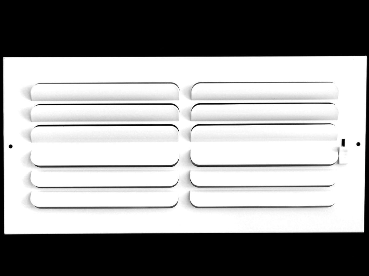 8" X 4" [Duct Opening] 2 - Way Fixed Curved Blade Air Supply Diffuser Register Vent Cover Grille [Outer Dimensions: 9.75"H X 5.75"H] - HVAC PremiumMFCSCR84W2