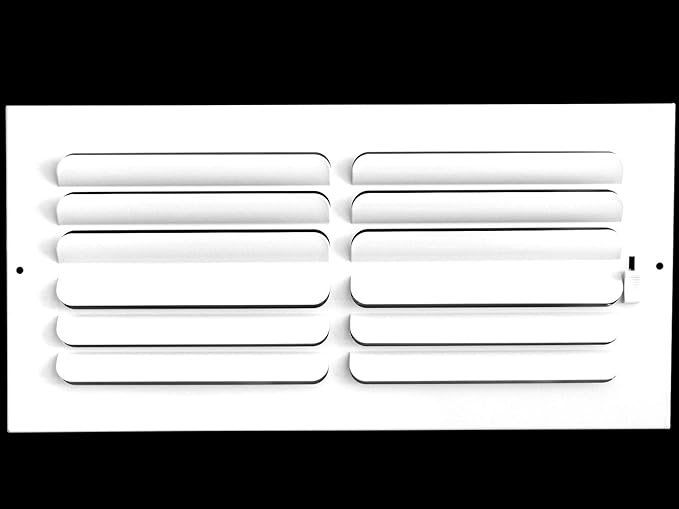8" X 4" [Duct Opening] 2 - Way Fixed Curved Blade Air Supply Diffuser Register Vent Cover Grille [Outer Dimensions: 9.75"H X 5.75"H] - HVAC PremiumCB84W2V HP - HP