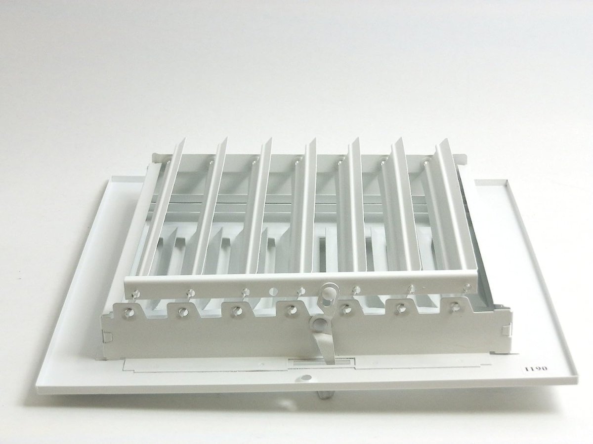 8&quot; X 8&quot; 4 - Way Air Supply Grille – Steel HVAC Vent Cover with Damper, Wall/Ceiling Register, White - HVAC PremiumG884WYFBA