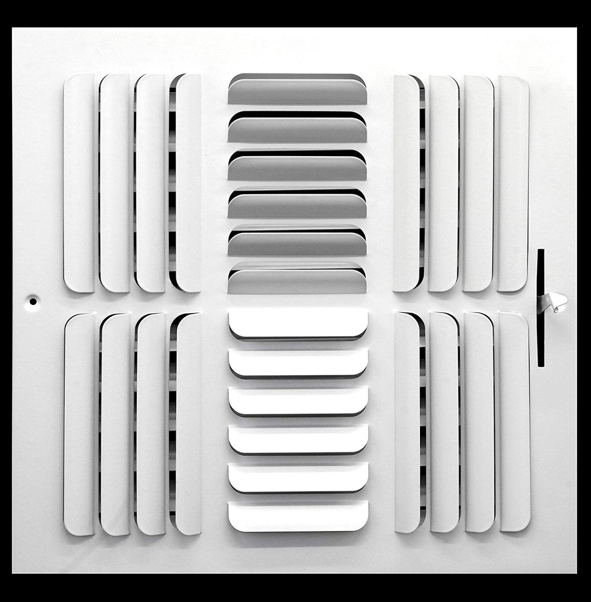 8" X 8" [Duct Opening] 4 - Way Fixed Curved Blade Air Supply Diffuser Register Vent Cover Grille [Outer Dimensions: 9.75"H X 9.75"H] - HVAC PremiumCB88W4 - HP