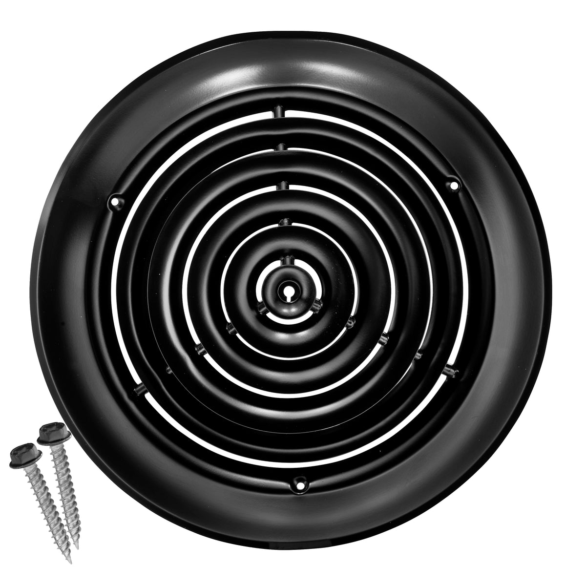 10&quot; [Duct Opening] Round Ceiling Diffuser - Easy Air Flow - HVAC Vent Duct Cover [Black] - [Total Outer Dimensions: 14&quot;]