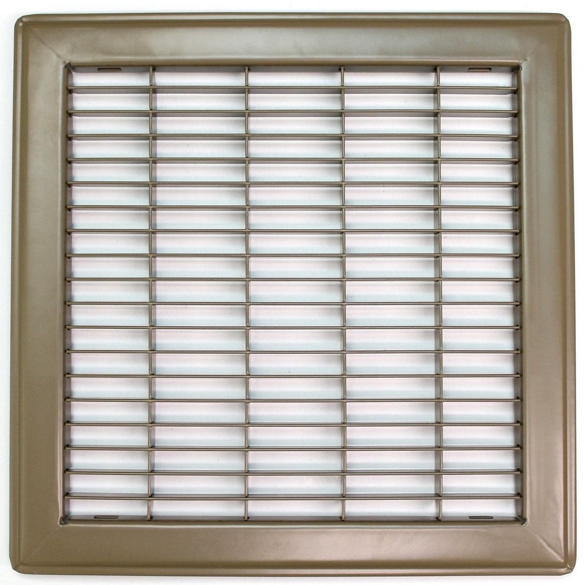 12&quot; X 12&quot;  Heavy Duty Floor Grille - Fixed Blades Air Grille - Brown [Outer Dimensions: 13.75 X 13.75]