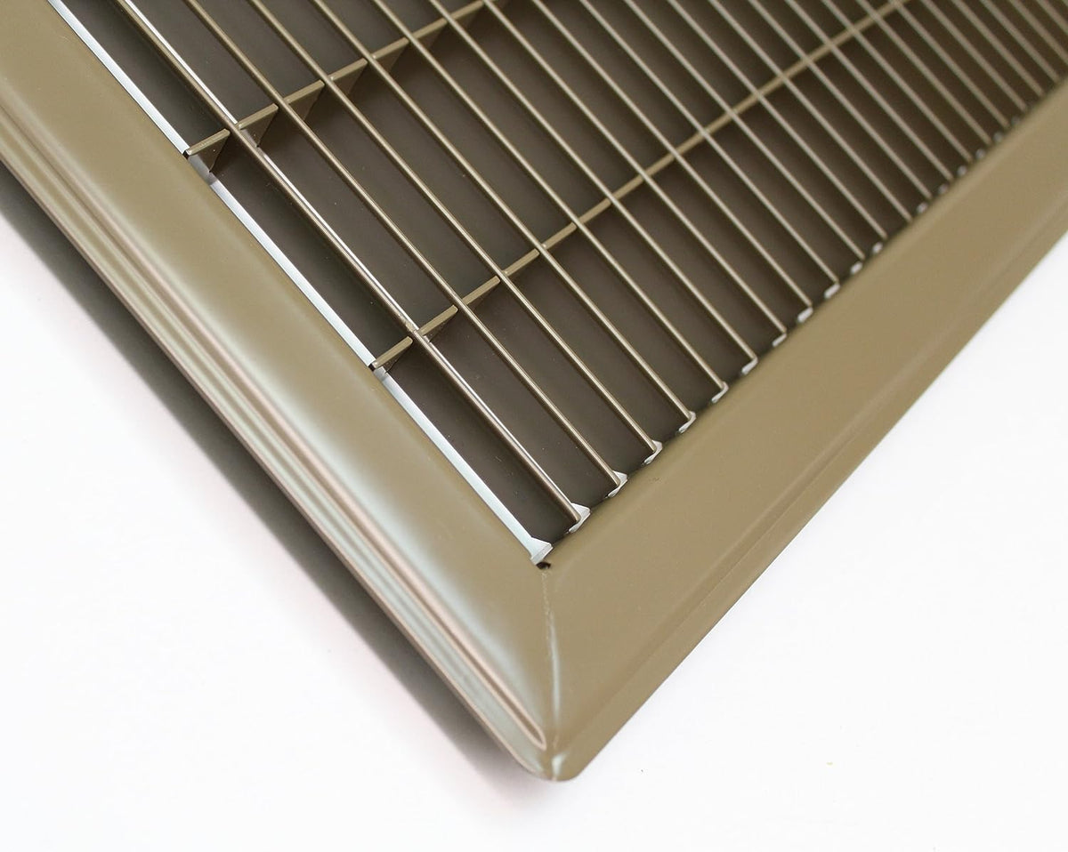 10&quot; X 12&quot; or 12&quot; X 10&quot; Heavy Duty Floor Grille - Fixed Blades Air Grille - Brown [Outer Dimensions: 11.75 X 13.75]