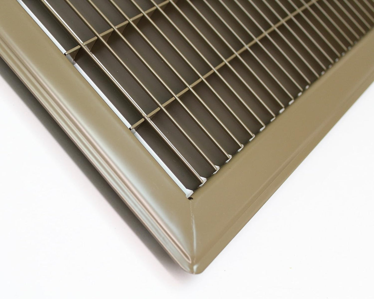 12&quot; X 20&quot; Heavy Duty Floor Grille - Fixed Blades Air Grille - Brown [Outer Dimensions: 21.75 X 13.75]