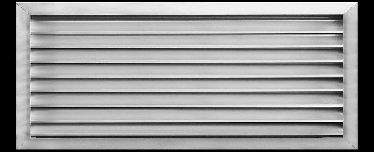32"w X 18"h Aluminum Exterior Gable Louver Vent for Walls & Crawlspace - Weather-Resistant Air Grille with Screen Mesh - [Outer Dimensions 33.75"w x 19.75"h]