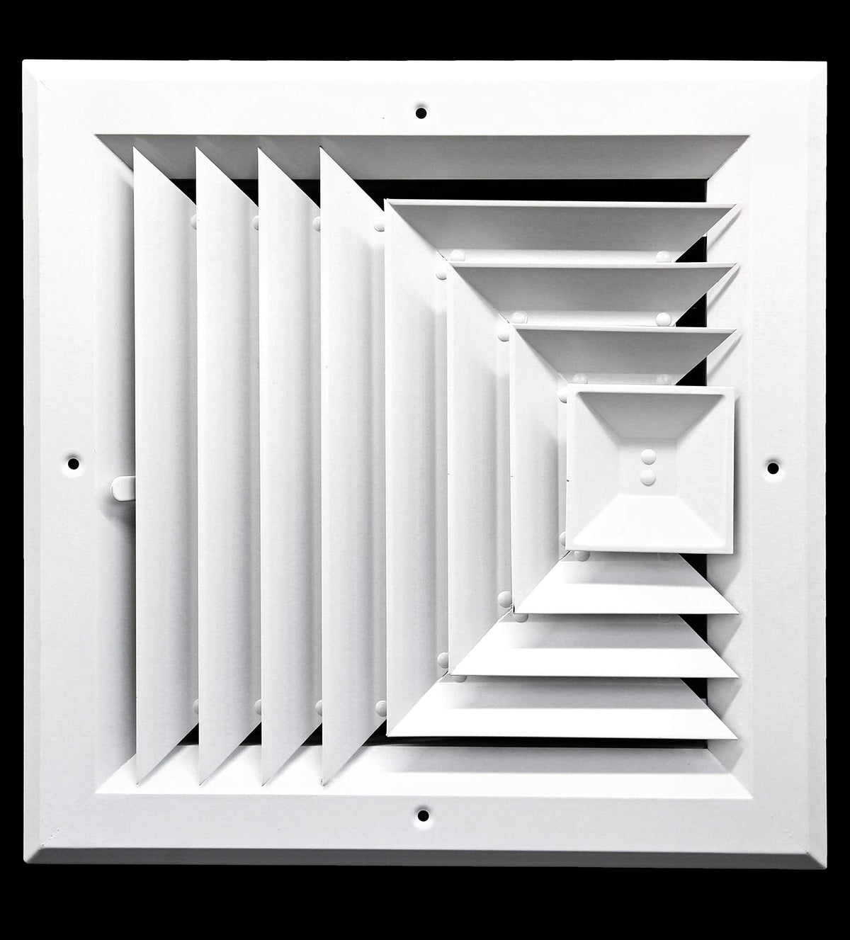 6" x 6" 3-WAY SUPPLY GRILLE - DUCT COVER & DIFFUSER - LOW NOISE - For Ceiling - With Opposing Damper Blades