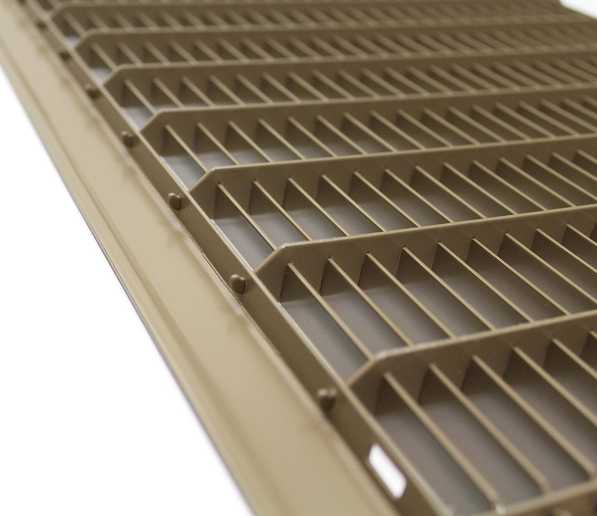 12&quot; X 12&quot;  Heavy Duty Floor Grille - Fixed Blades Air Grille - Brown [Outer Dimensions: 13.75 X 13.75]