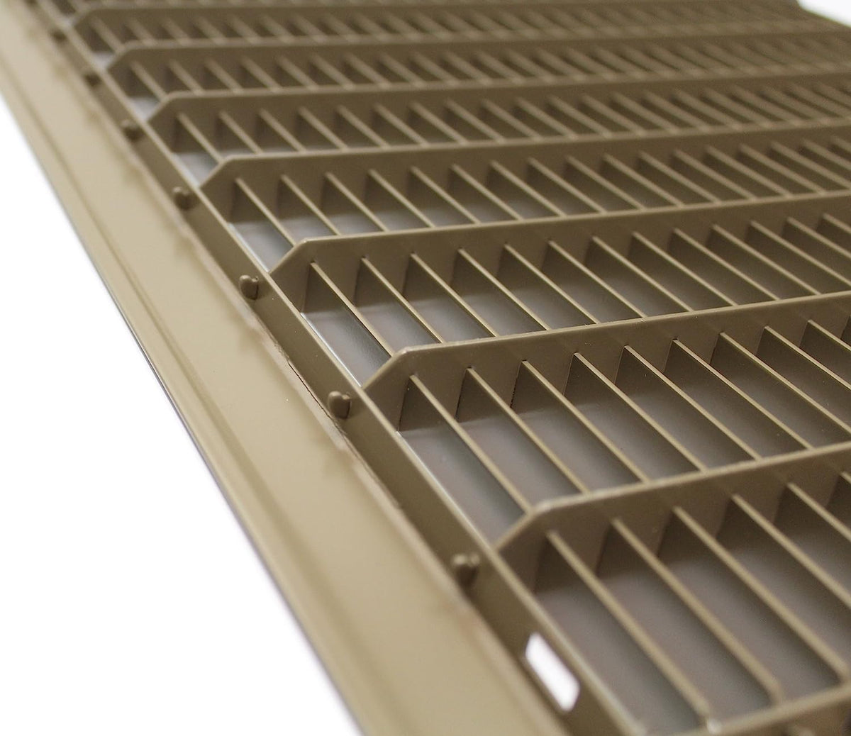 12&quot; X 20&quot; Heavy Duty Floor Grille - Fixed Blades Air Grille - Brown [Outer Dimensions: 21.75 X 13.75]