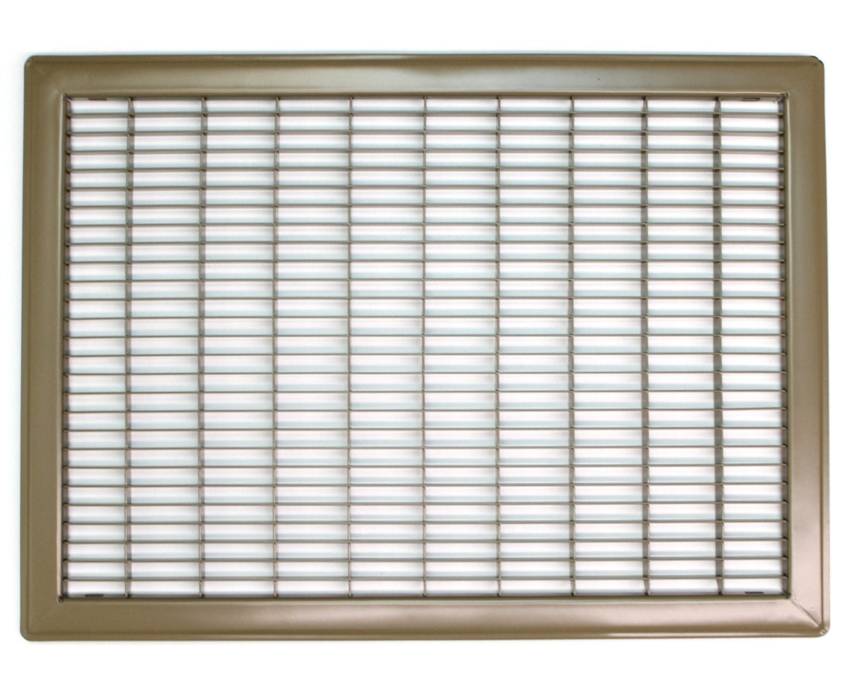14&quot; X 30&quot; or 30&quot; x 14&quot; Heavy Duty Floor Grille - Fixed Blades Air Grille - Brown [Outer Dimensions: 15.75 X 31.75]