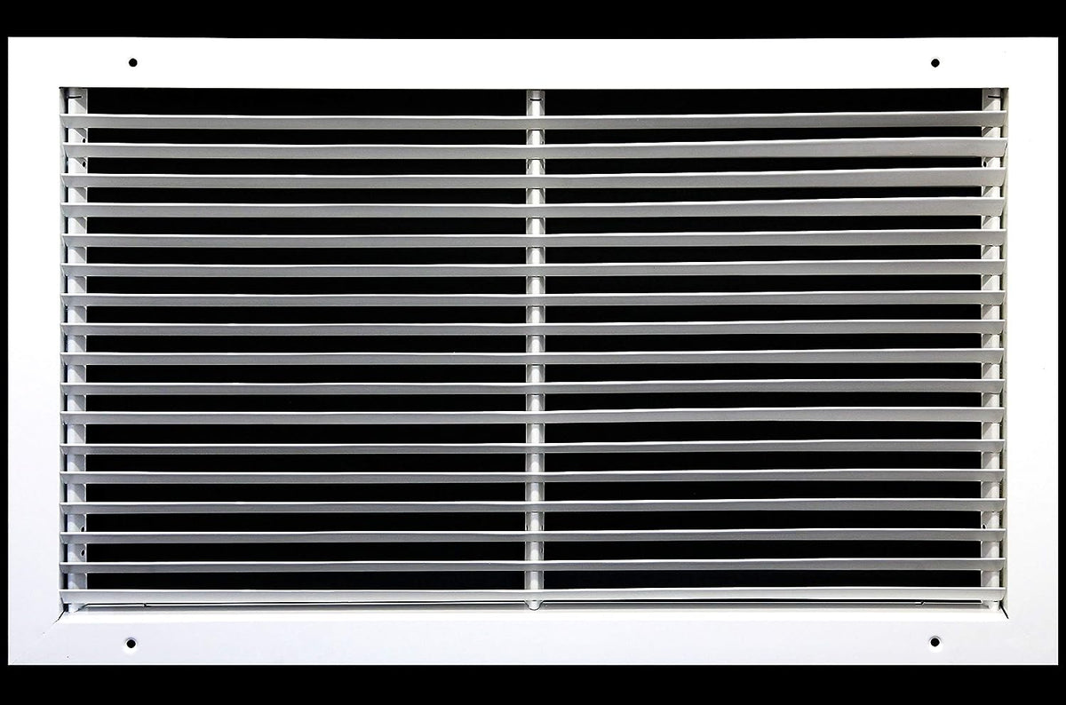 24&quot; x 14&quot; Steel Fixed Bar Return Grille - Sidewall and Ceiling